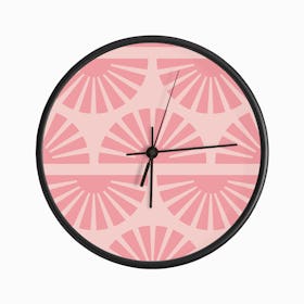 Geometric Pattern Pink Sunrise Clock