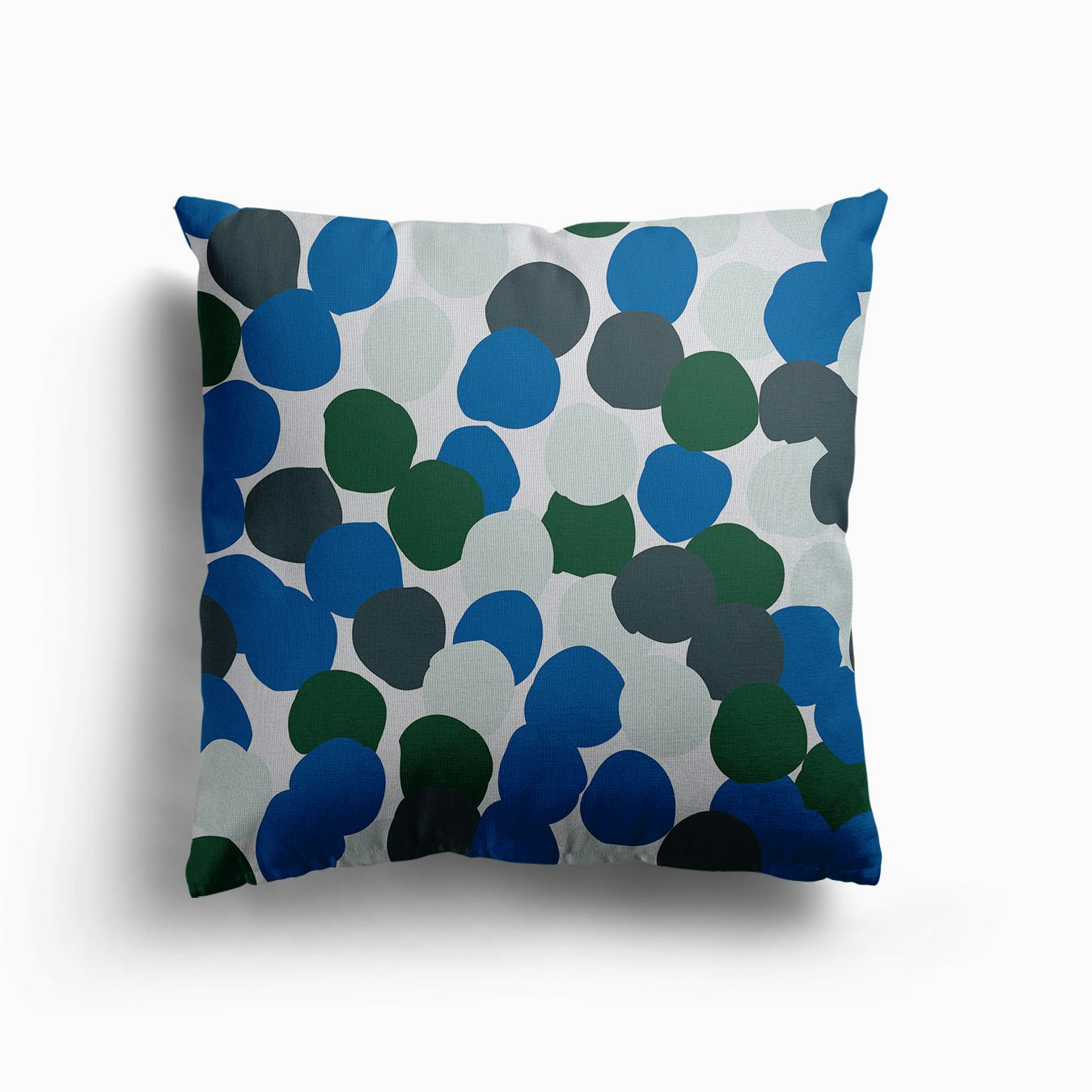 Blue And Green Polka Dot Pattern Canvas Cuscino