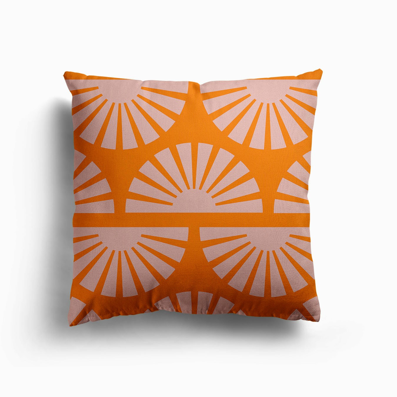 Geometric Pattern Pink And Orange Sunrise Canvas Coussin