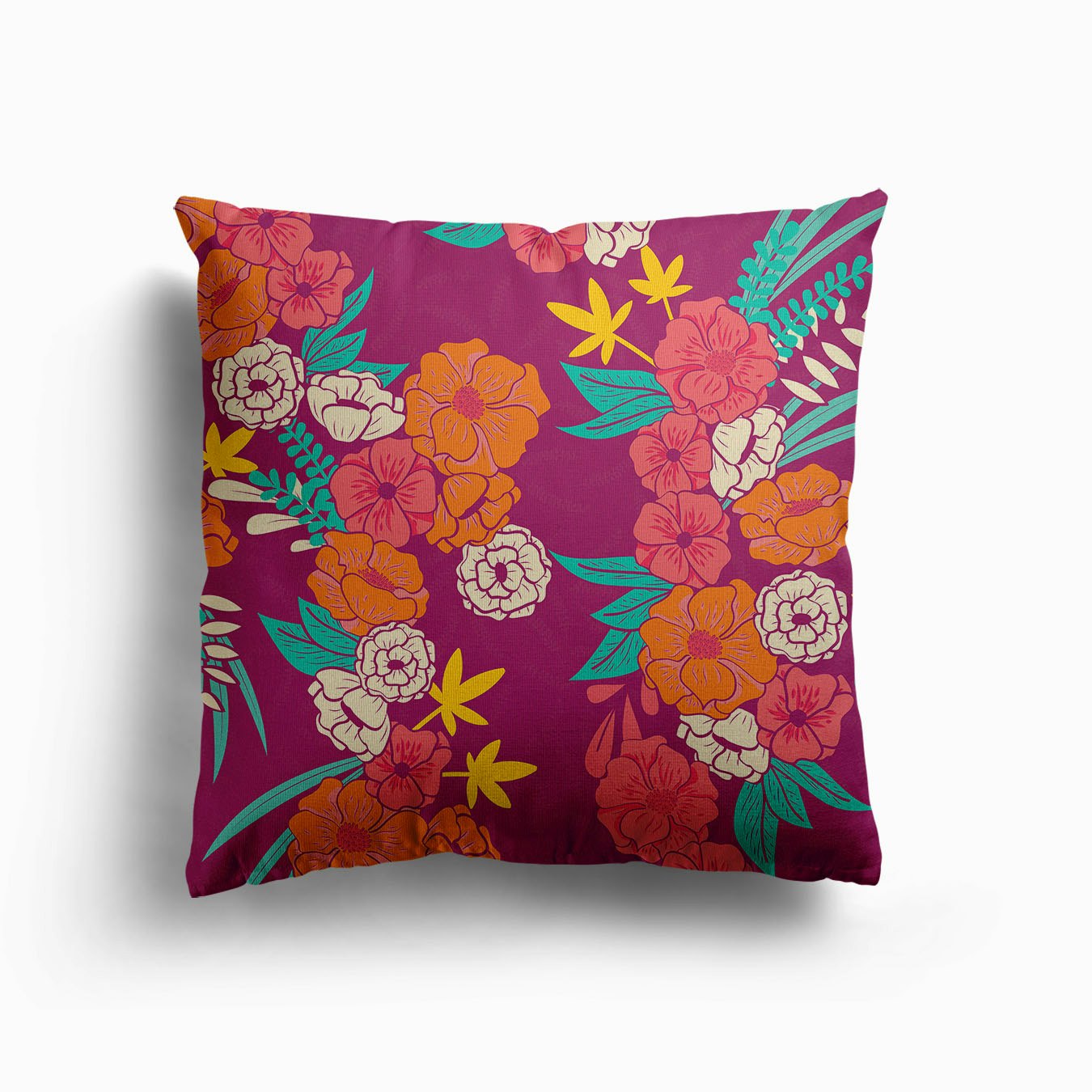 Flowers And Floral Pattern Canvas Cushion by BlueLela