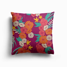 Flowers And Floral Pattern Canvas Cushion
