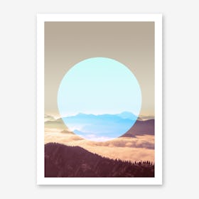 Landscapes Circular 1 Alps Art Print