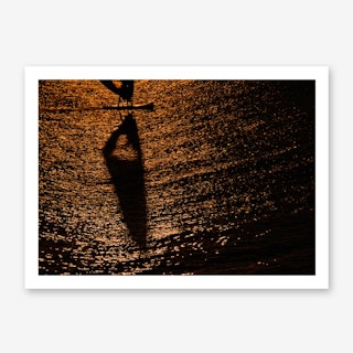 Silhouette Of A Windsurfer Art Print