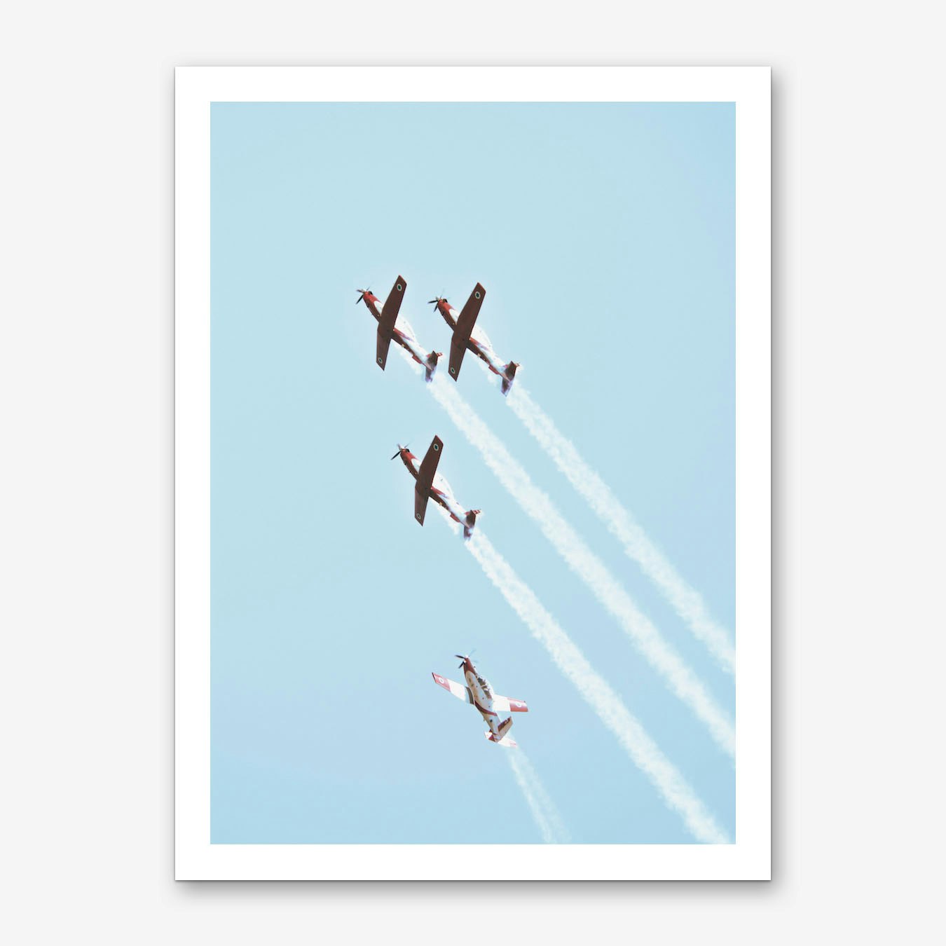 Airplanes Vintage Art Print Tal Paz-Fridman 2018 Blue Sky Poster Framed Wall Decor