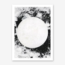 Moon Black White Art Print