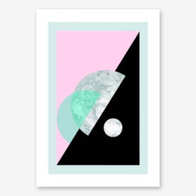Pastel Moon Geometric Art Print