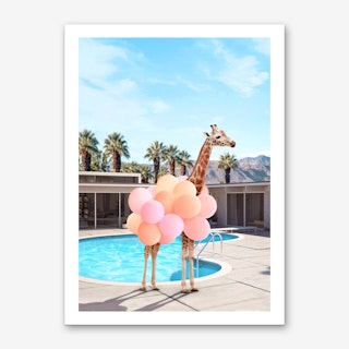 Giraffe Palm Springs Art Print