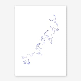 Blue Connected in Flight Art Print