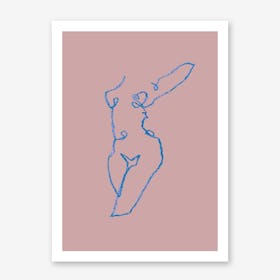 Pink Nude Line Art Print