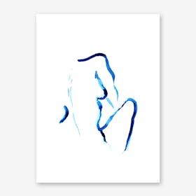 Blue Woman III Line Art Print