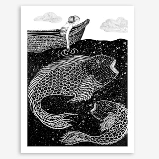 The Shimmering Sea Lights Art Print
