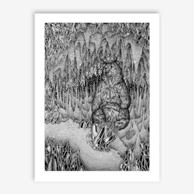 Cave Of The Bear King Art Print