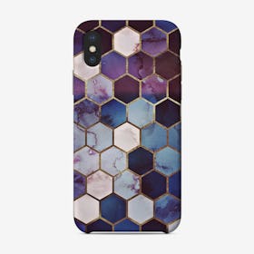 Monis Rugged Marble Hexagon Blue Phone Case