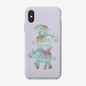 Monis Purple Elephants Phone Case