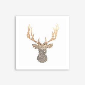 Gold Deer Art Print
