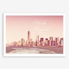 New York Skyline Rose in Art Print