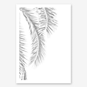 Palm Leaves Silver in Art Print