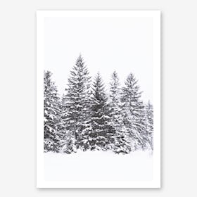 Black Winter Trees in Art Print
