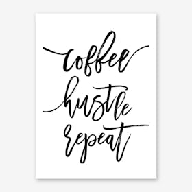 Coffee Hustle Repeat Art Print