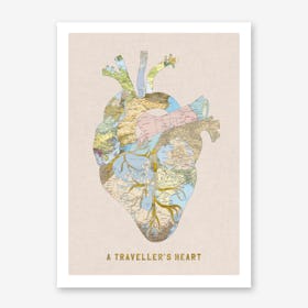 A Traveller's Heart + Type in Art Print