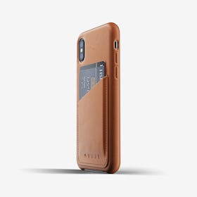 Full Leather Wallet Case for iPhone Xs - Tan