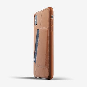 Full Leather Wallet Case for iPhone Xs Max - Tan