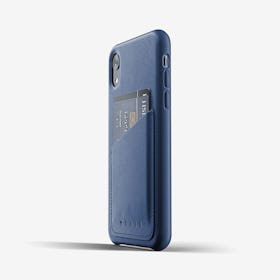 Full Leather Wallet Case for iPhone Xr - Blue