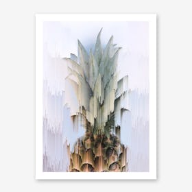 Glitched Pineapple Art Print