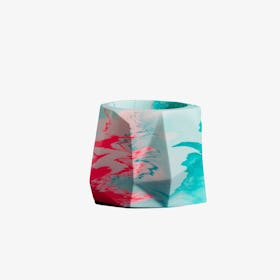 Geometrical Jesmonite Plant Pot - Mint & Teal