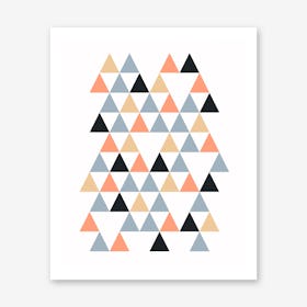 Scandi Triangles Peach Art Print