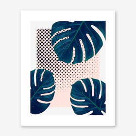 Silk Palm Dots Art Print