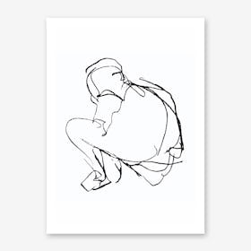 Sitting Figure Sketch Art Print