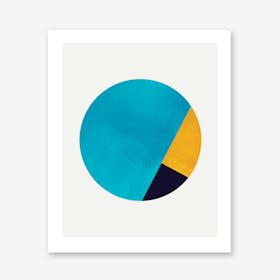 Turquoise and Gold Moon Art Print