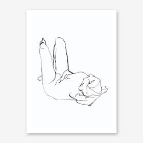 Figure Drawing Woman Laying Art Print