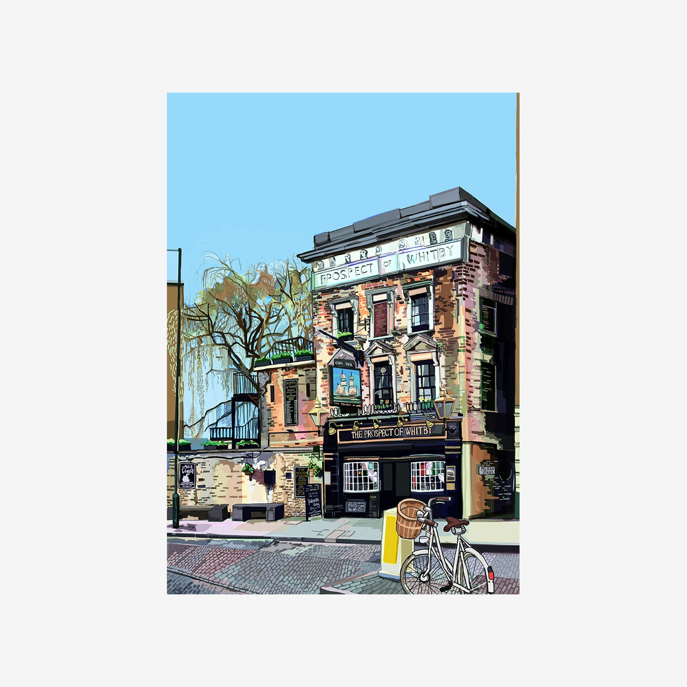 Prospect of Whitby Pub, Wapping, London - A3 Print by Tomartacus
