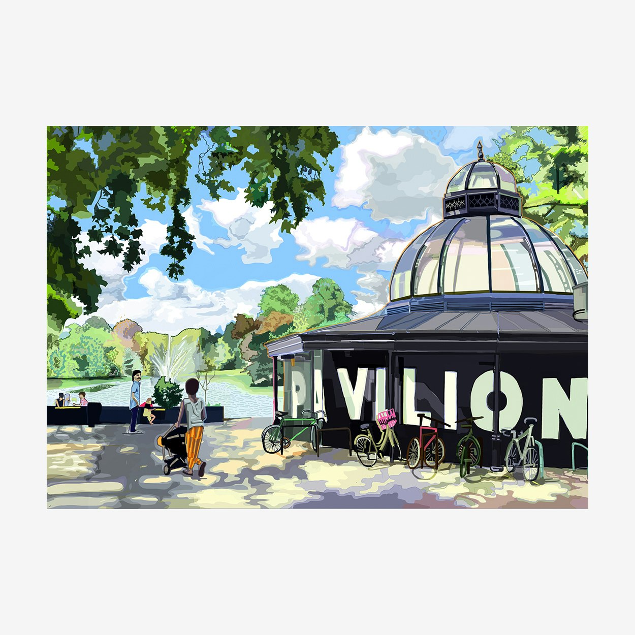 Pavilion Cafe, Victoria Park A3 Print by Tomartacus