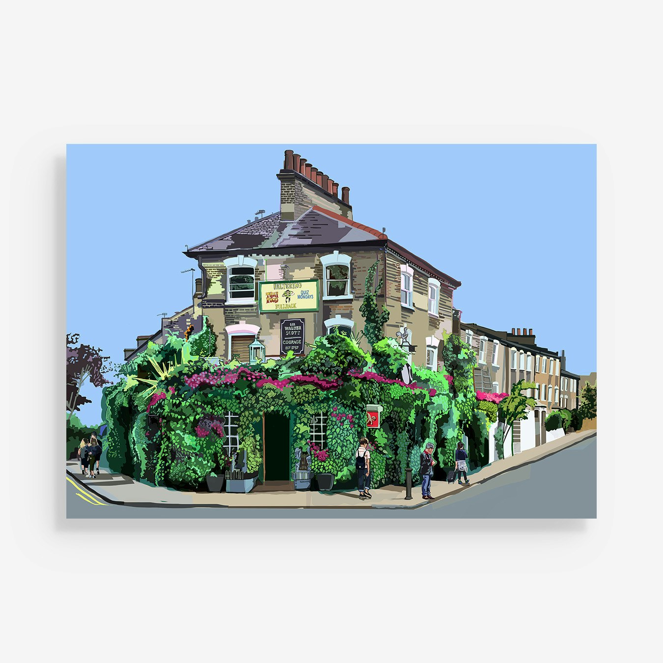 Faltering Fullback Pub Art Print Colorful Poster for Living Room Decor