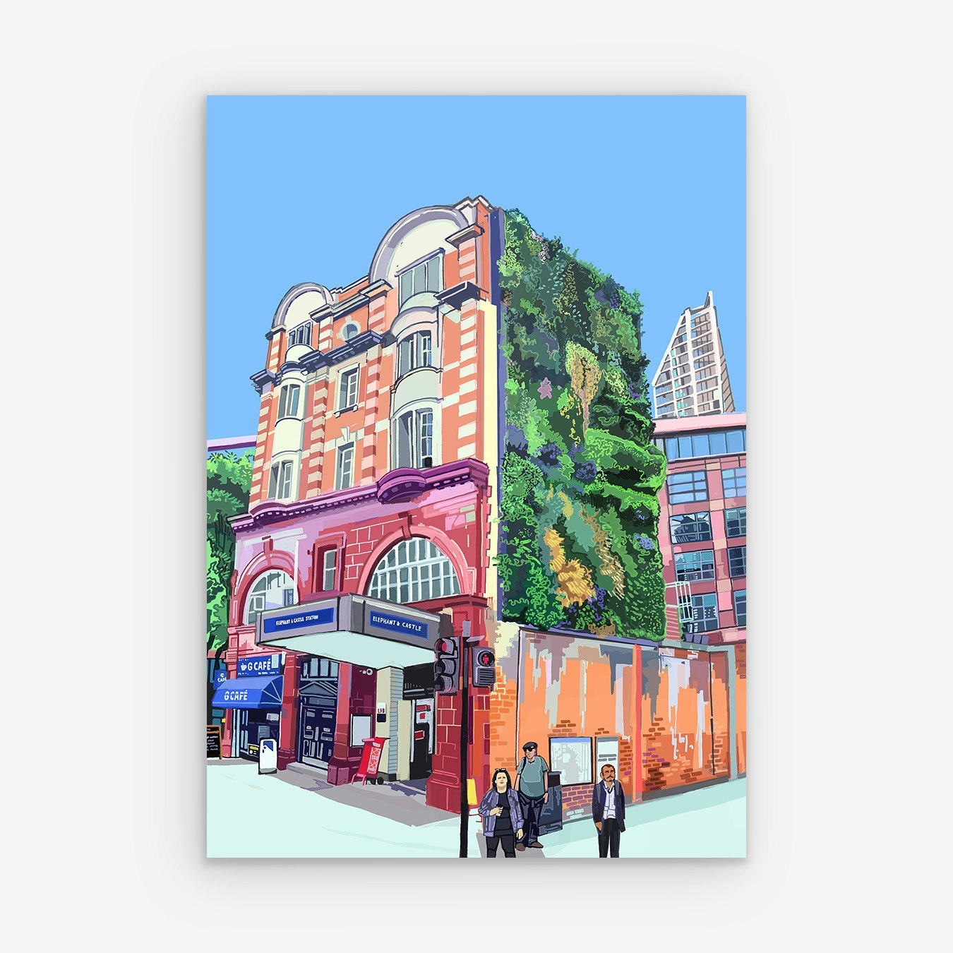 Elephant and Castle Underground Tube Station, Southwark, London Art Print by Tomartacus
