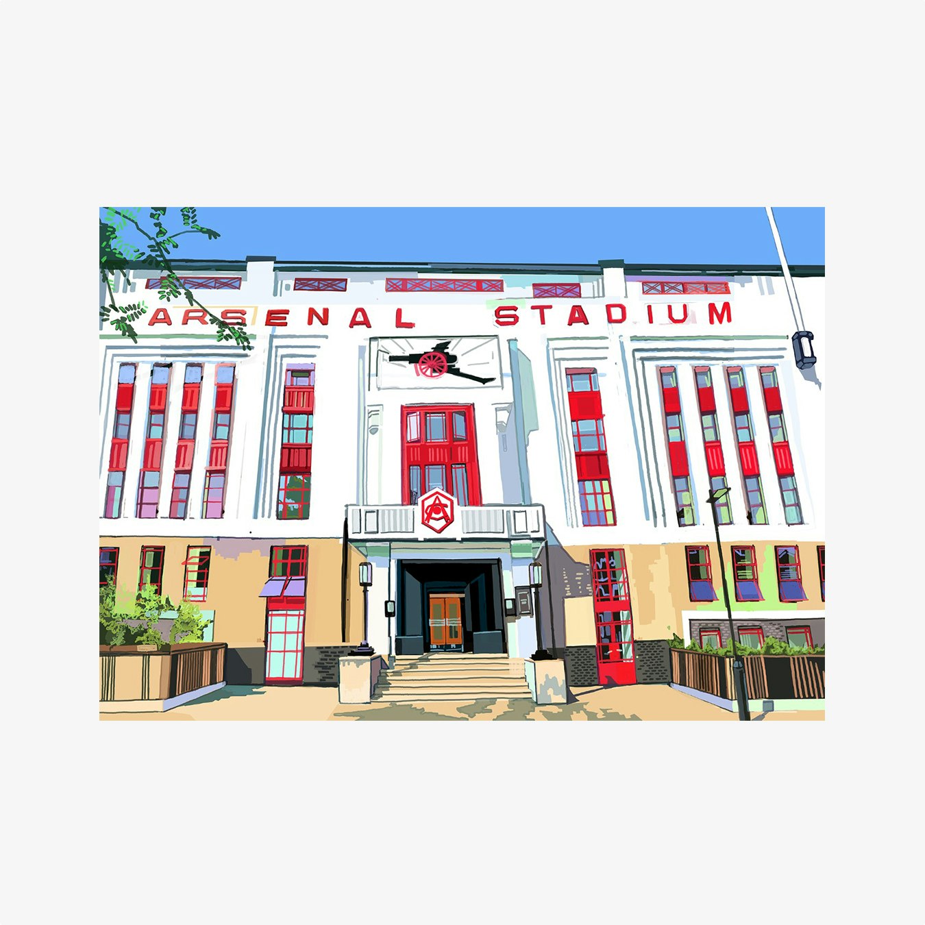 Highbury Stadium Square (Old Arsenal Ground), Islington, North London A3 Art Print by Tomartacus