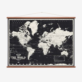 World Wall Map - Black