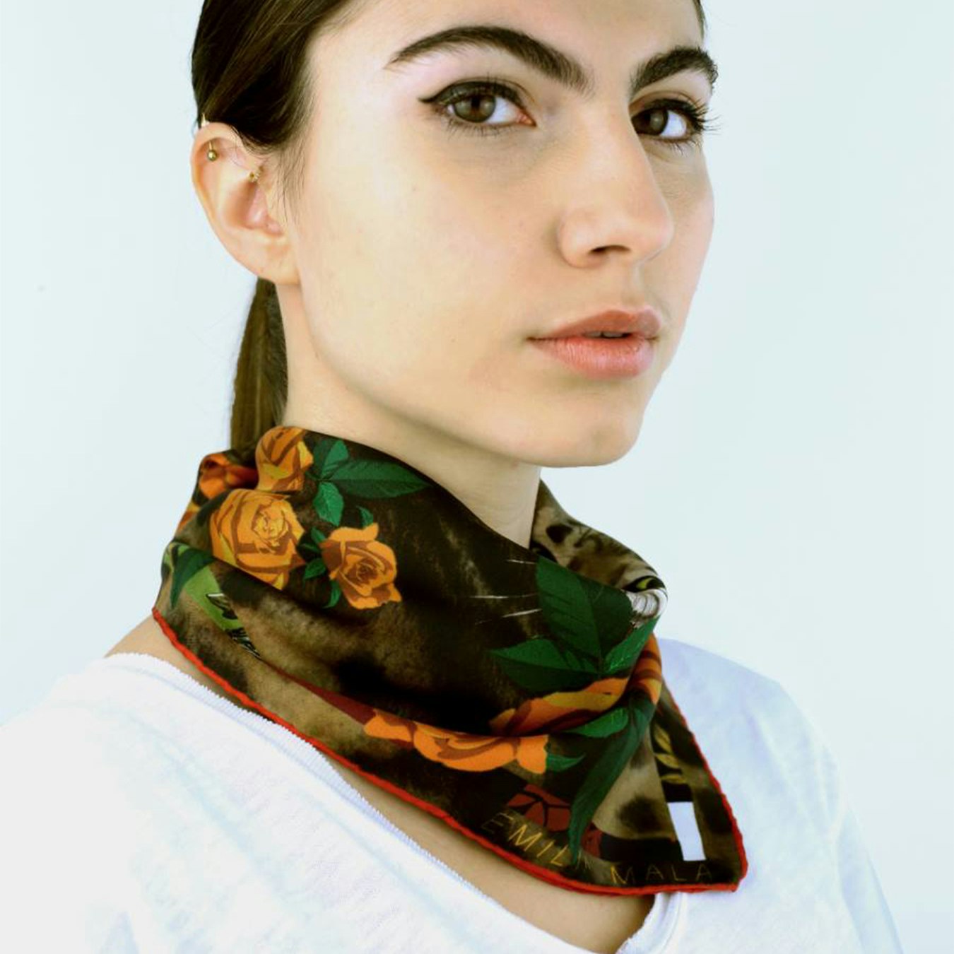Bengal Rose Silk Scarf by Emilia Mala