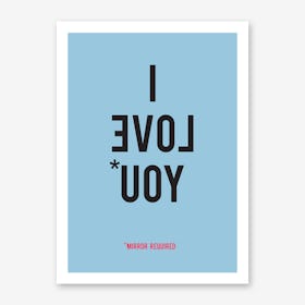 I Love You in Blue Art Print