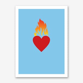 Burning Love Blue Art Print