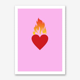Burning Love Pink Art Print