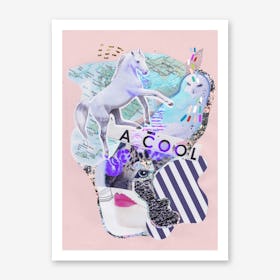 Magic Wonderland Collage Art Print