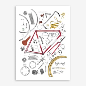 Anatomy Of A Bicycle Art Print