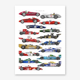F1 Cars Art Print