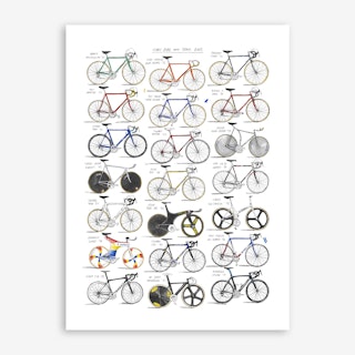 Iconic Road And Track Bikes Art Print