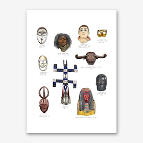 African and Middle Eastern Masks Art Print