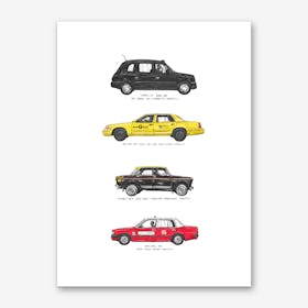 Big City Taxis of the World Art Print